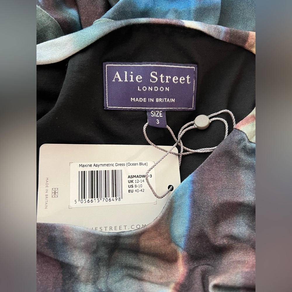 MAXINE ASYMMETRIC DRESS Ocean Blue - ASMADWB - Picture 3 of 10